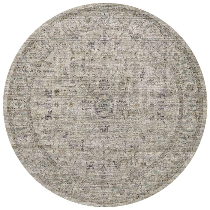 Jean Stoffer x Loloi – Katherine Beige / Mist 9-6in x 9-6in Round Area Rug – KESSKES-03BEMI960R
