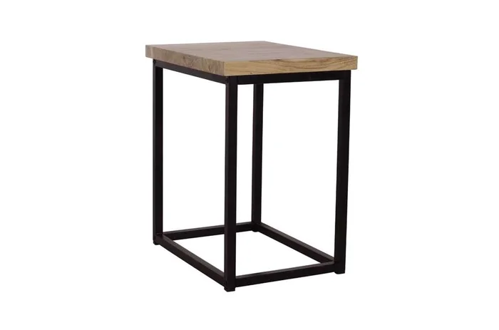 Jofran – Ames Solid Wood Modern Chairside End Table – Natural and Black – 2058-7