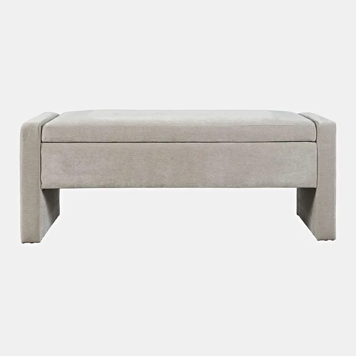 Jofran – Braun 48in Contemporary Upholstered Modern Bedroom Hallway Storage Bench in Grey – BRAUN-BN-GRY