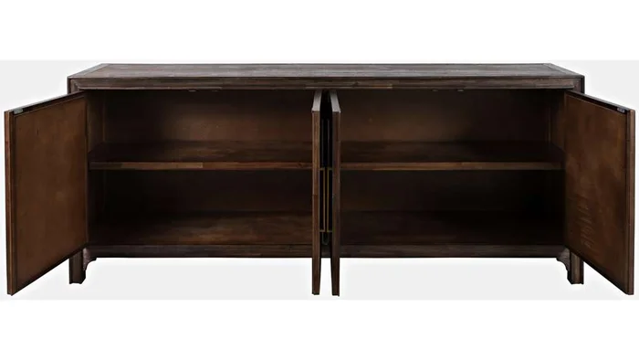 Jofran – Gramercy Mid-Century Modern Chevron Four Door 79in Accent Cabinet – 1756-79