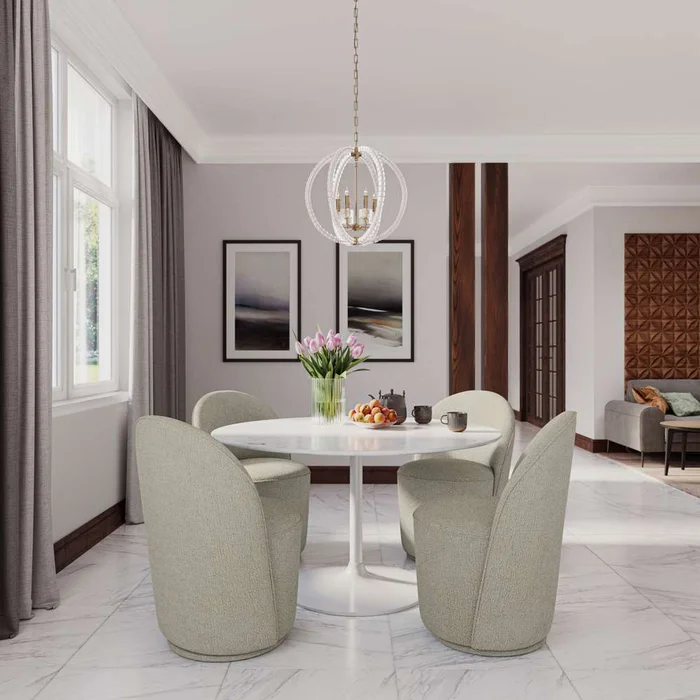 Jofran – Landon Mid-Century Modern Upholstered Swivel Dining Chair (Set of 2) Green – 2271-LANDONGRN