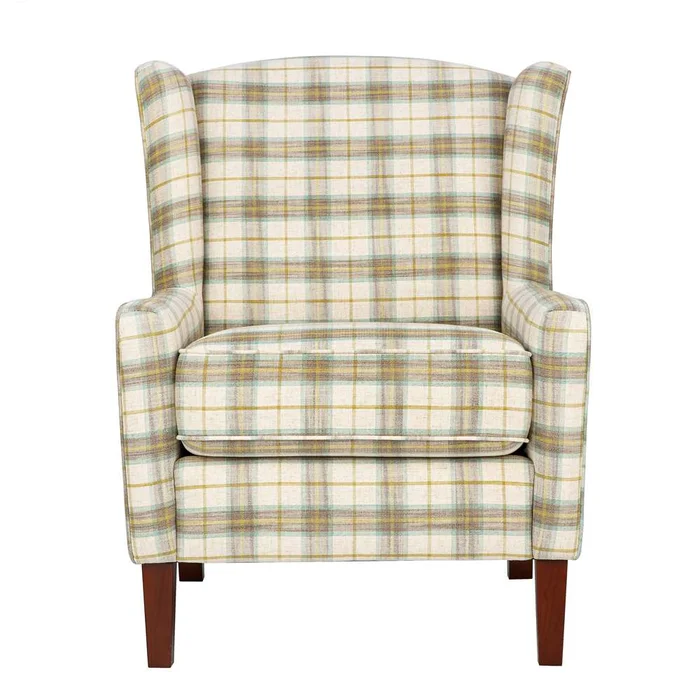 Jofran – Thompson Traditional Classic Wingback Upholstered Accent Chair, Plaid – TAYLOR-CH-MULTI