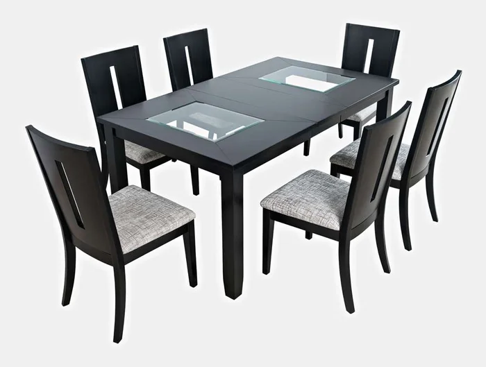 Jofran – Urban Icon Contemporary 66in Seven-Piece Dining Set with Upholstered Chairs – 2004-66D-7