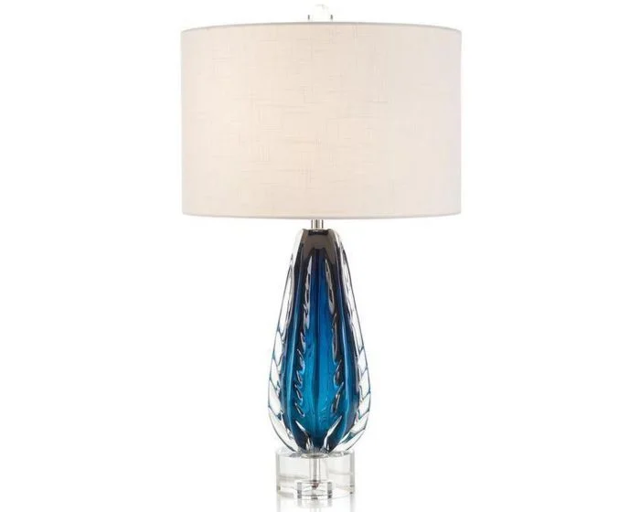 John Richard 28.5″ Amalfi Blue and Clear Glass Table Lamp #JRL-9959 – (Quick Ship) (Dropshippable)