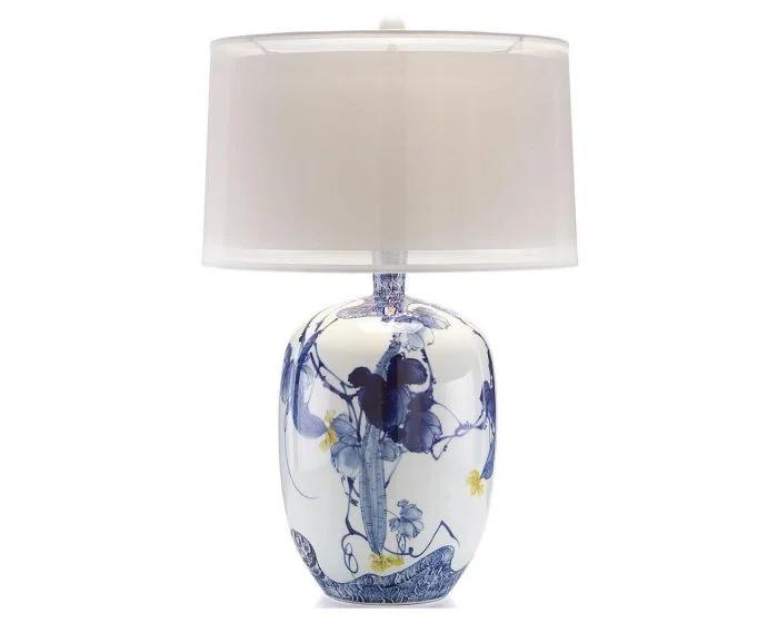 John Richard 31.5″H Blue Asian Gardens Table Lamp (Dropshippable)