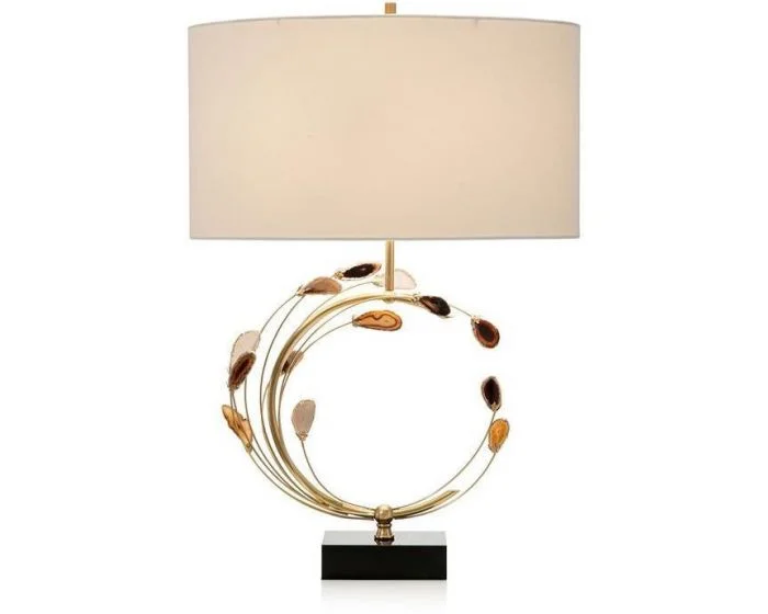 John Richard 32″ Swirling Agates Brn Brass Table Lamp – #JRL-9680 – (Quick Ship) (Dropshippable)