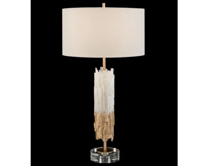 John Richard 35″ Gold Leaf Selenite Table Lamp – #JRL-9872 (Dropshippable)