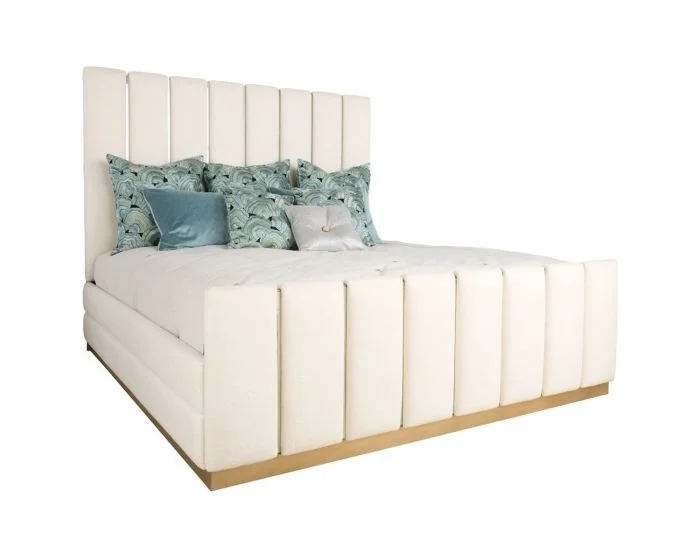 John Richard Serafina King Bed in Neutral Silver-Gray