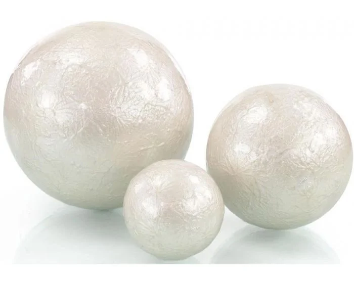 John Richard Set of Three White Pearlized Balls
