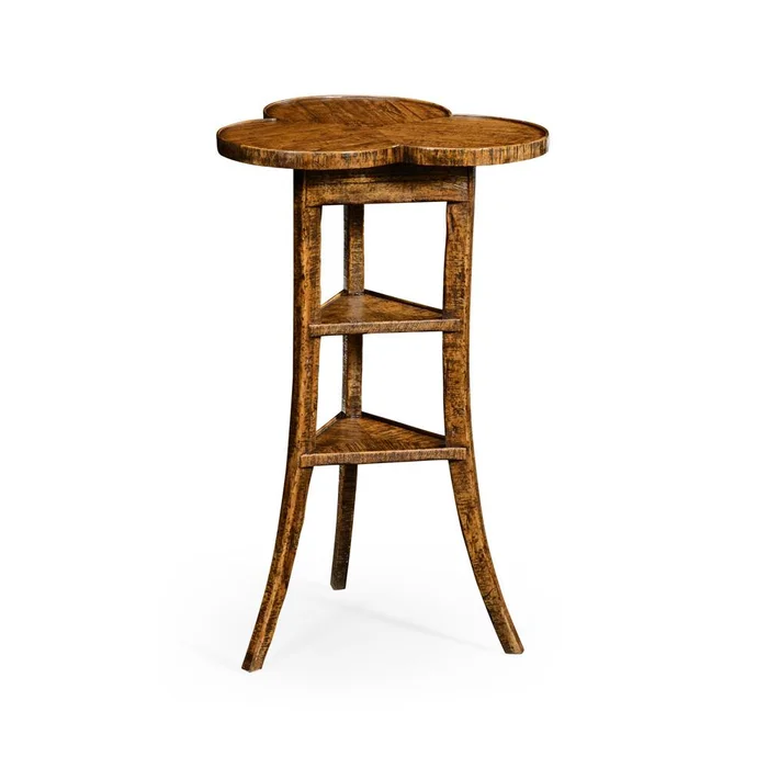 Jonathan Charles Fine Furniture – Casual Accents Country Walnut Trefoil Side Table – 491037-CFW