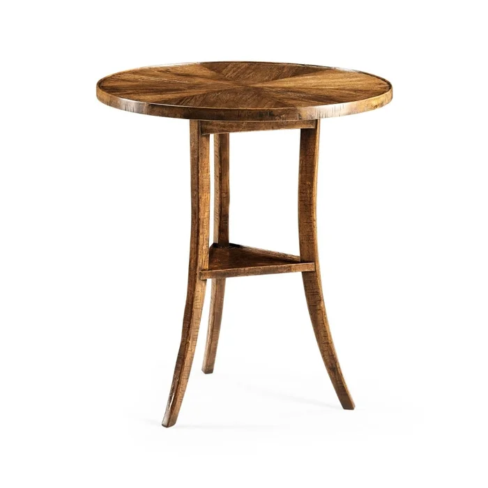 Jonathan Charles Fine Furniture – Casually Country – Walnut Country Style Round Lamp Table – 491022-CFW