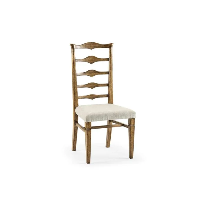 Jonathan Charles Fine Furniture – Casually Country Pompano Ladderback Accent Side Chair, Upholstered in Shambala – 491198-SC-DTM-F400