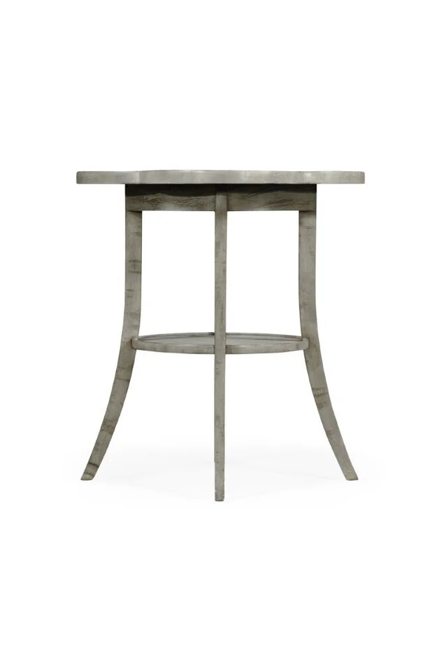 Jonathan Charles Fine Furniture – Casually Country Quatrefoil Lamp Table in Rustic Grey – 491043-RGA