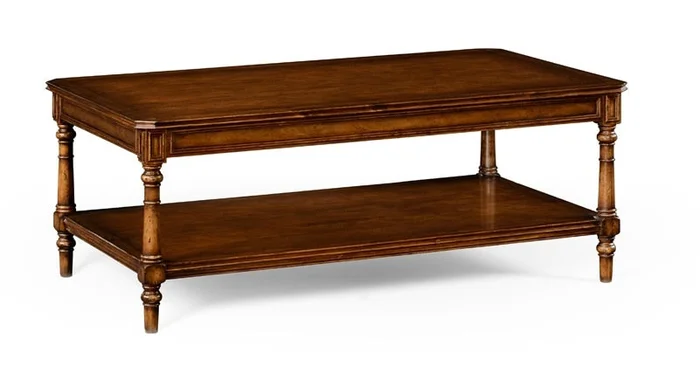 Jonathan Charles Fine Furniture – Country Farmhouse Victorian Style Walnut Coffee Table – 494637-WAL