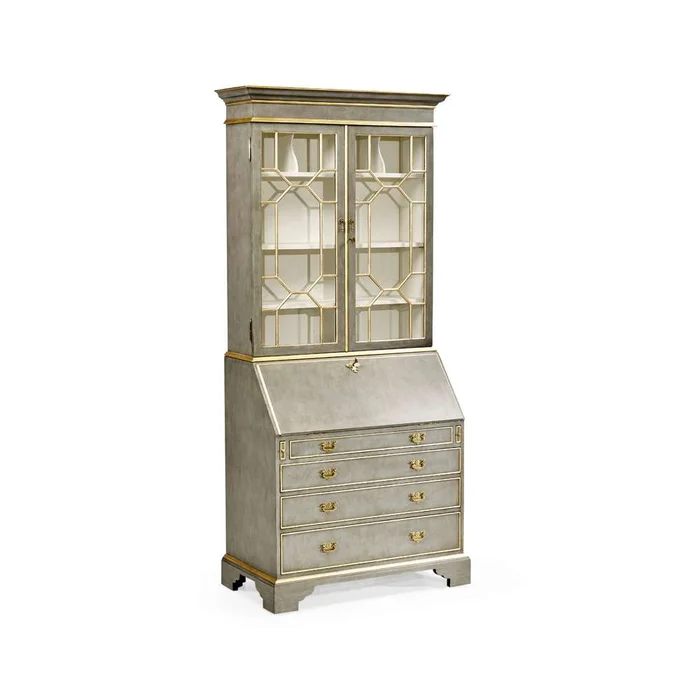 Jonathan Charles Fine Furniture – JC Traditional – Buckingham Georgian Grey & Gilded Secretary – 492260-PBG