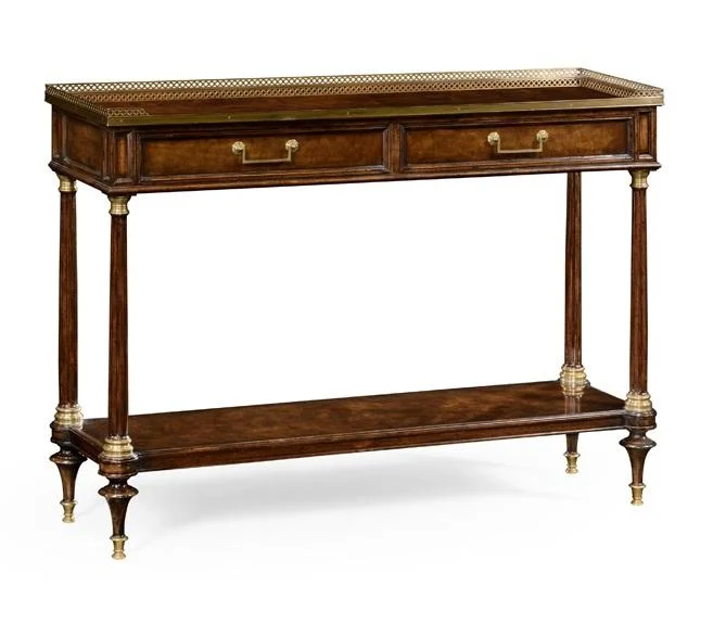 Jonathan Charles Fine Furniture – Knightsbridge French Style Mahogany Console Table with Brass Gallery – 494892-BMA