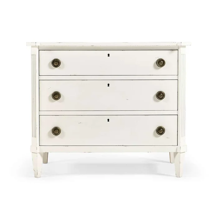 Jonathan Charles Fine Furniture – Timeless Aeon Swedish Drawer Chest in Antique White – 003-3-268-ATW