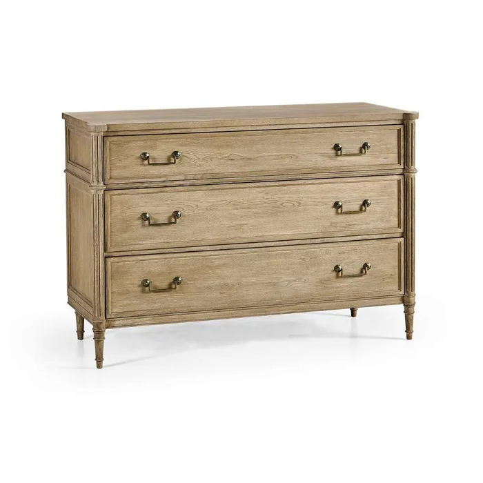 Jonathan Charles Fine Furniture – Timeless Kalpa Louis XVI Drawer Chest in Bleached Chestnut – 003-3-263-BLC