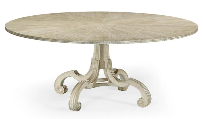 Jonathan Charles Fine Furniture – William Yeoward Country House Chic 70 Lacock Venetian White Oak Dining Table with Silver Guilding – 530054-70D-VWO
