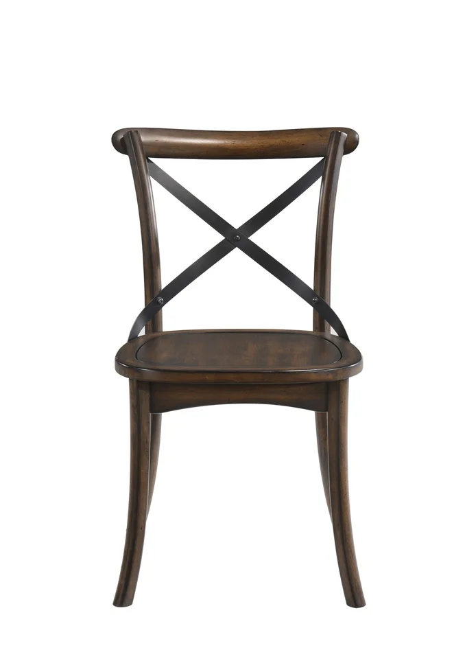Kaelyn – Metal Side Chair (Set of 2) – Dark Oak