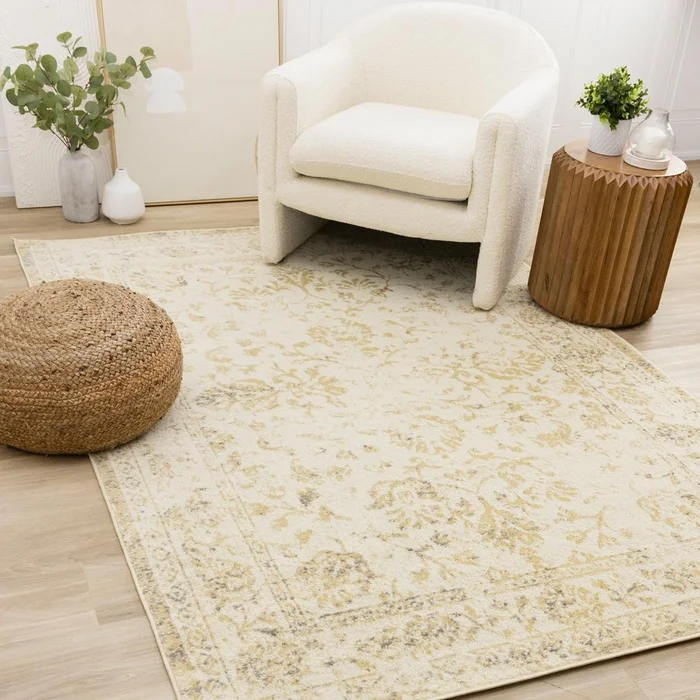 Kalora Interiors – Eclipse Cream Beige Subtle Elegant Classic Rug, 53in x 77in – A784/9355 160230