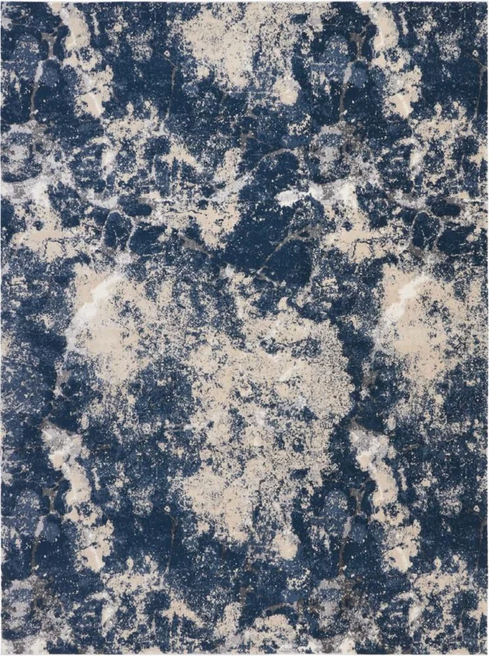 Kathy Ireland Home – Heritage KI355 Beige and Blue 8 x 105in Oversized Rug – KI355-99446425676_CLOSEOUT