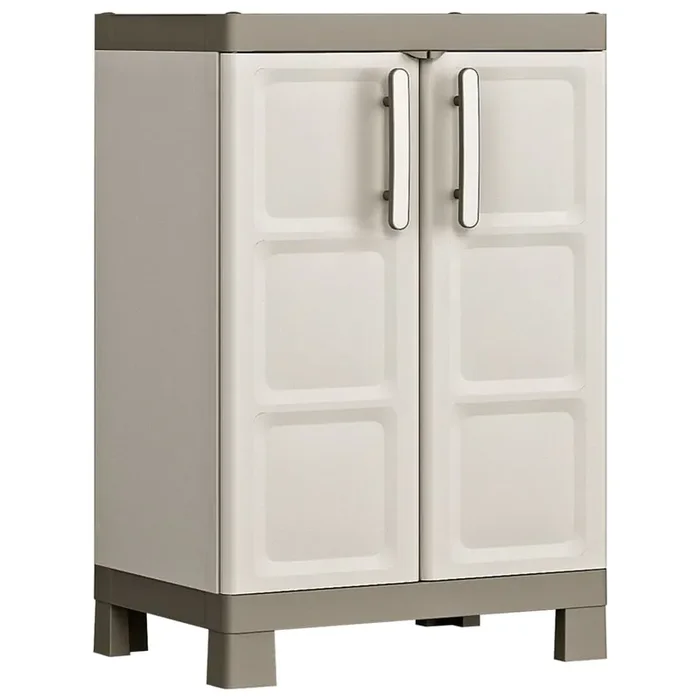 Keter Low Storage Cabinet Excellence Beige and Taupe 97 cm