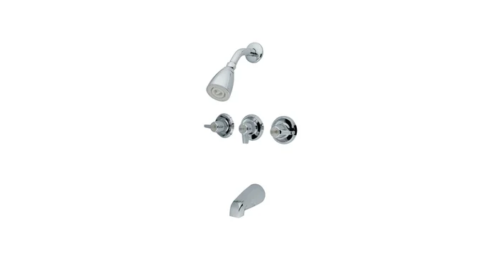 Kingston Brass Americana Tub and Shower Trim with Single Function Shower Head and Metal Lever Handles