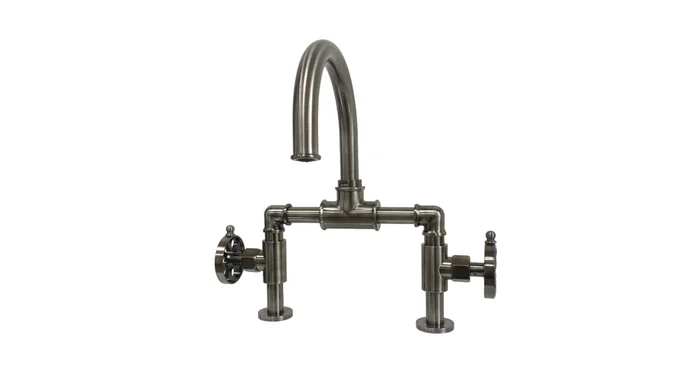 Kingston Brass Belknap 1.2 GPM Deck Mounted Bridge Bathroom Faucet with Pop-Up Drain Assembly