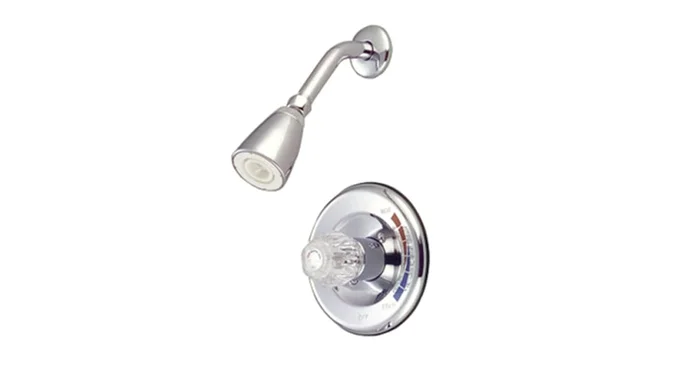 Kingston Brass Chatham Shower Trim with Single Function Shower Head, Acrylic Knob Handle and Valve