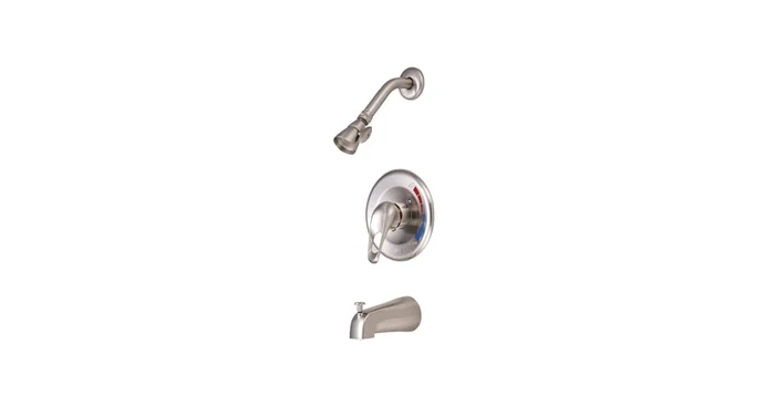 Kingston Brass Chatham Tub and Shower Trim with Single Function Shower Head, Metal Lever Handle and Valve