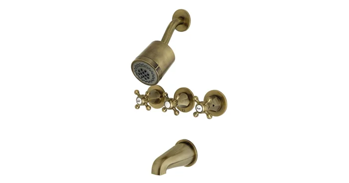 Kingston Brass Metropolitan Tub and Shower Trim Package with 1.8 GPM Multi Function Shower Head