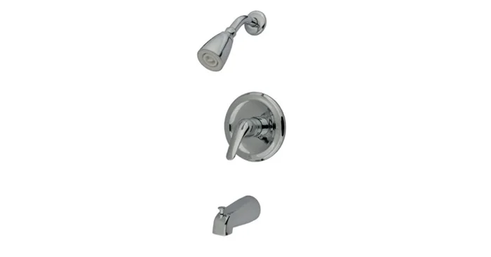 Kingston Brass Tub and Shower Trim with Single Function Shower Head, Metal Lever Handle