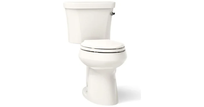 Kohler 1.28 GPF Two-Piece Comfort Height Elongated Toilet with 12″ Rough In, Right Hand Trip Lever, Insuliner and Tank Locks from the Highline Collection