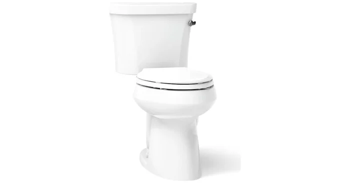 Kohler 1.28 GPF Two-Piece Comfort Height Elongated Toilet with 14″ Rough In, Right Hand Trip Lever and Insuliner from the Highline Collection