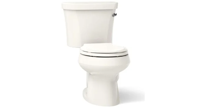 Kohler 1.28 GPF Two-Piece Round Toilet with 14″ Rough In, Right Hand Trip Lever, Insuliner and Tank Locks from the Wellworth Collection