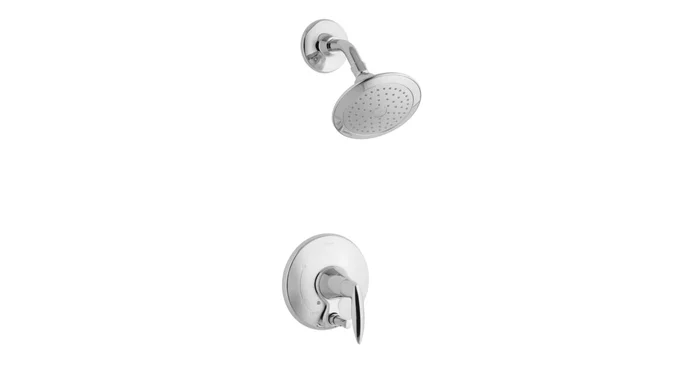 Kohler Alteo Single Handle Pressure Balanced Tub and Shower Valve Trim Less Valve with Metal Lever Handle, Single Function Shower Head, and Push Button Diverter