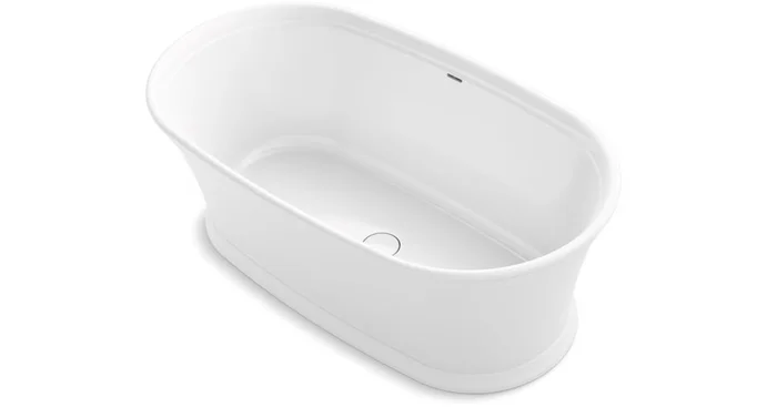 Kohler Memoirs 66″ Lithocast Freestanding Bath with Center Toe-tap Drain
