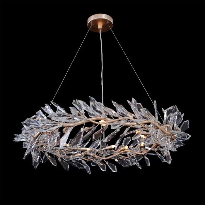 Kotta Twelve-Light Cut-Crystal Pendant Chandelier 12″H X 40″W X 40″D