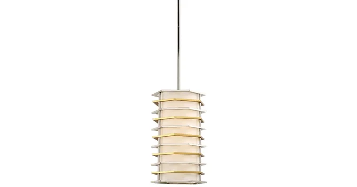 Kovacs Levels 10″ Wide Integrated LED Mini Pendant with Pure White Fabric Shade