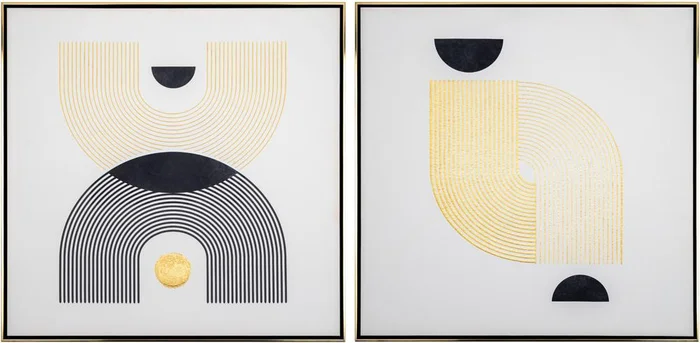 Livabliss – Wesleyan Framed Art – Metallic – Gold – WAY001-SET