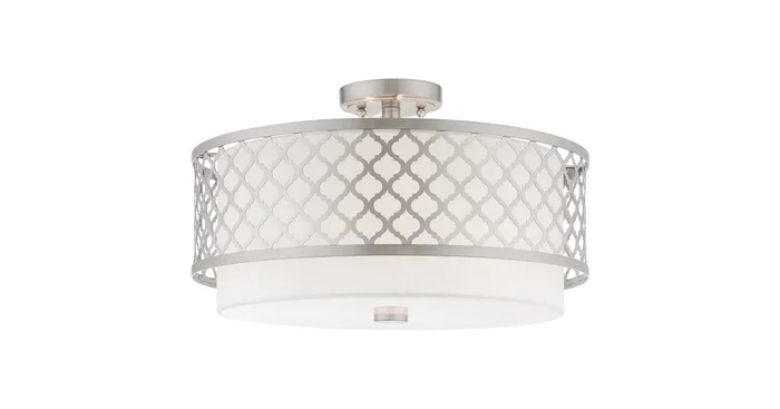 Livex Lighting Arabesque 3 Light 18″ Wide Flush Mount Drum Ceiling Fixture