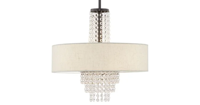 Livex Lighting Carlisle 4 Light 18″ Wide Drum Chandelier with Fabric Shade