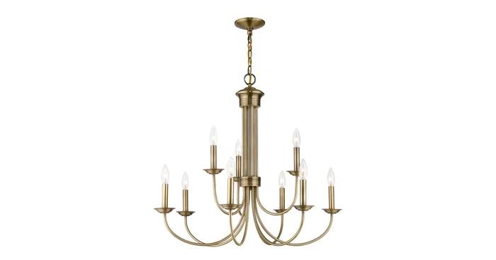 Livex Lighting Estate 9 Light 30″ Wide Taper Candle Style Chandelier