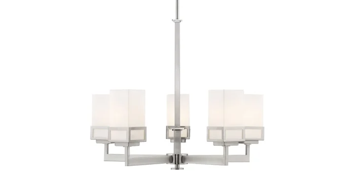 Livex Lighting Harding 5 Light 25″ Wide Chandelier with Hand Blown Glass Shades