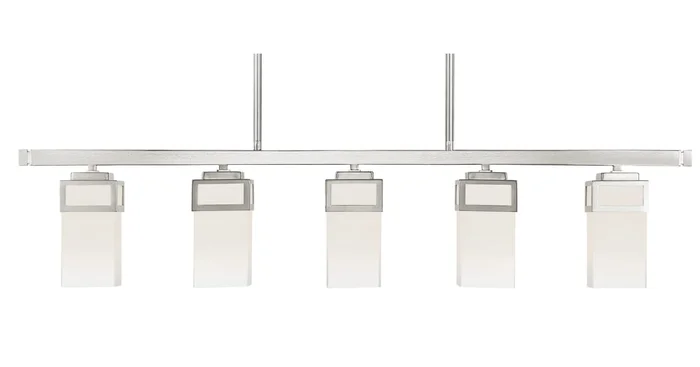 Livex Lighting Harding 5 Light 42″ Wide Linear Chandelier with Hand Blown Glass Shades