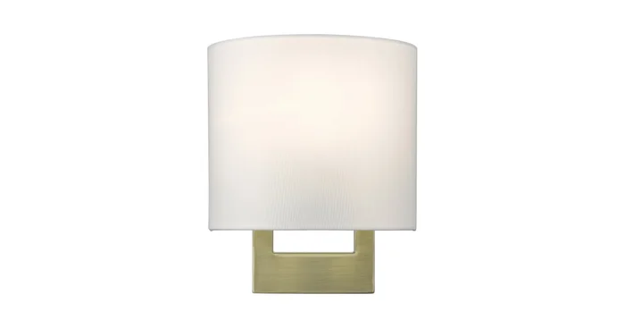 Livex Lighting Hayworth 10″ Tall Wall Sconce with Off-White Shade