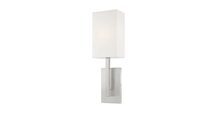 Livex Lighting Hayworth Single Light 20″ Tall Wall Sconce with Fabric Shade – ADA Compliant