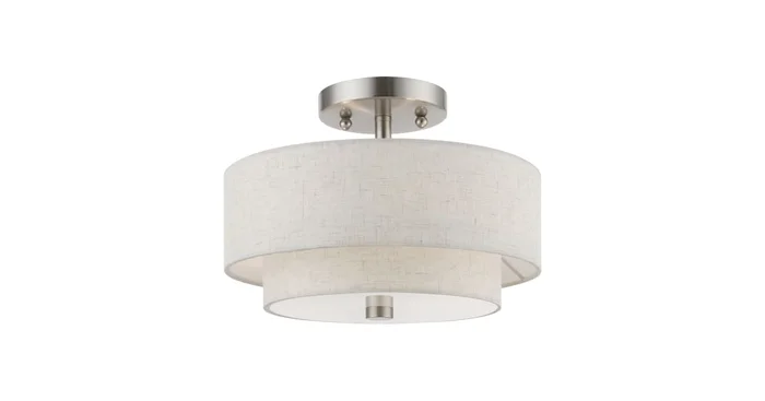 Livex Lighting Meridian 2 Light 11″ Wide Flush Mount Drum Ceiling Fixture