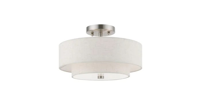 Livex Lighting Meridian 2 Light 13″ Wide Flush Mount Drum Ceiling Fixture